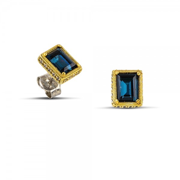 Stud Earrings with Rectangular Swarovski S157-1 Stud Earrings with Rectangular Swarovski S157-1