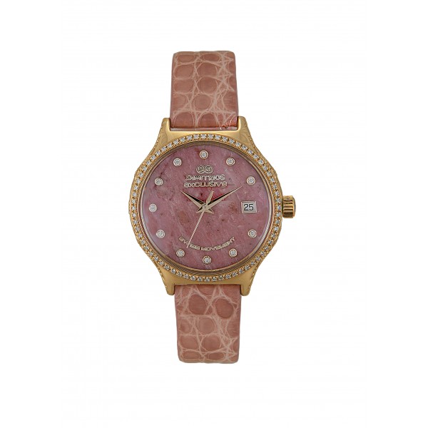 Sterling Silver Watch with Rose leather