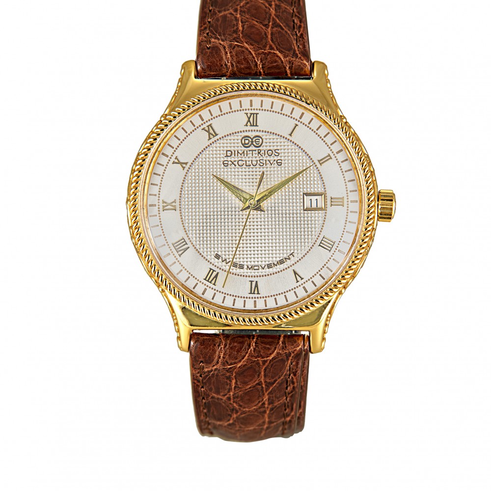 Sterling Silver Watch with brown leather 