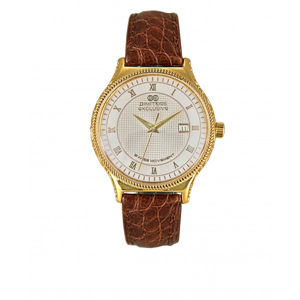 Sterling Silver Watch with brown leather 