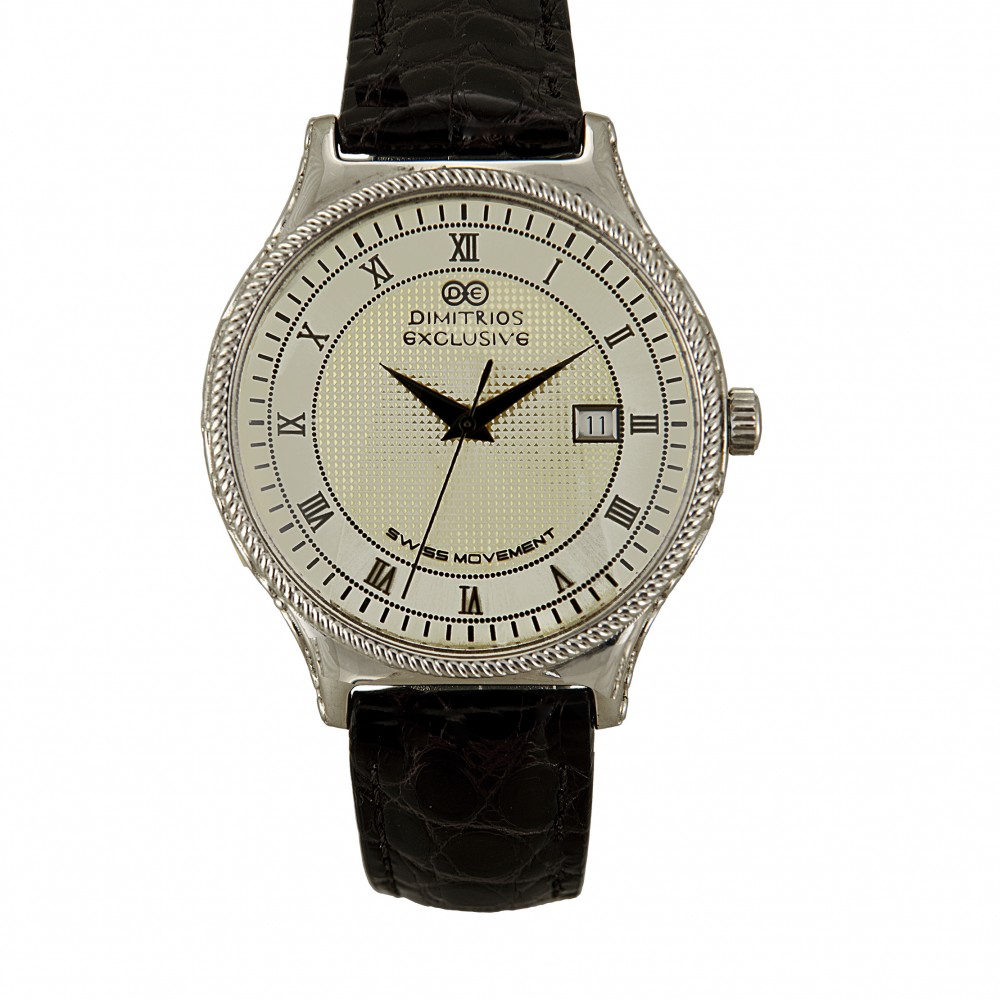 Sterling Silver Watch with brown leather 
