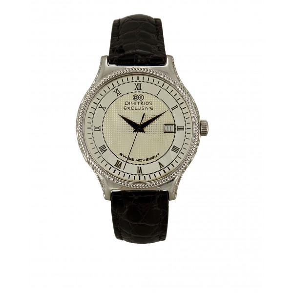 Sterling Silver Watch with brown leather 