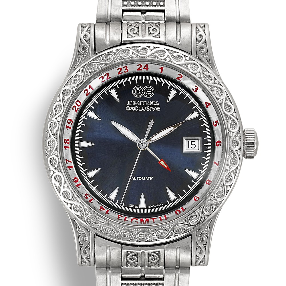 Automatic Sterling Silver Watch with Bracelet AW12