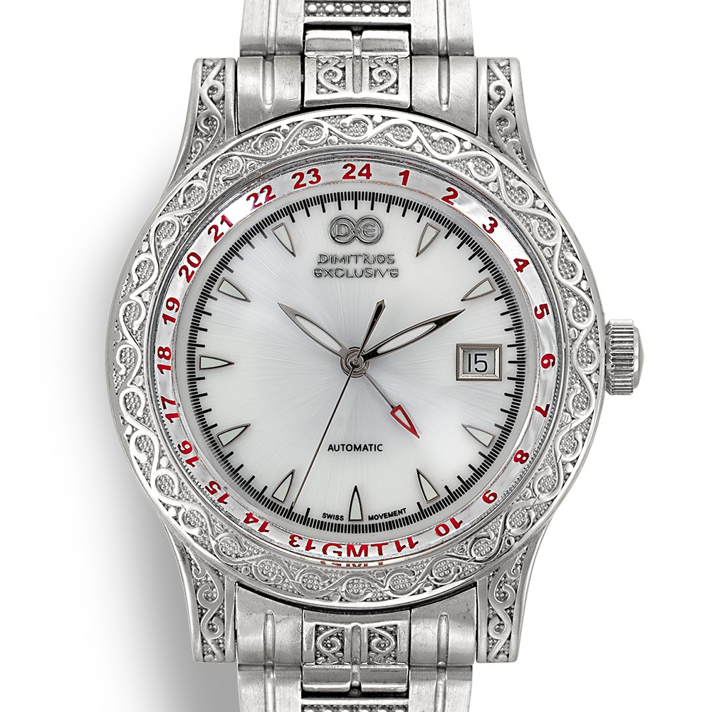 Automatic Sterling Silver Watch with Bracelet AW2