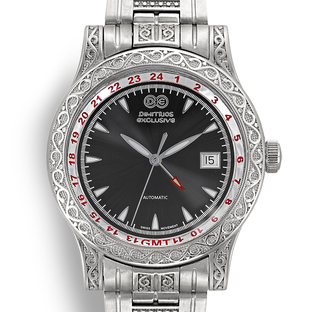 Automatic Sterling Silver Watch with Bracelet AW8