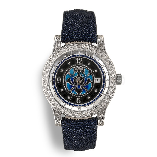 Automatic Sterling Silver Watch with Enamel Dial WS1 Automatic Sterling Silver Watch with Enamel Dial WS1