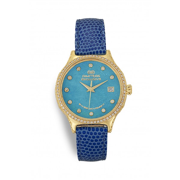 Sterling Silver Watch with blue leather 
