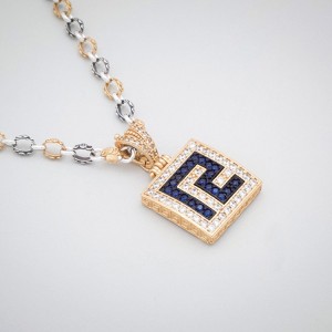 Mandrel Pendant with Zircon and Two-Tone Chain M292