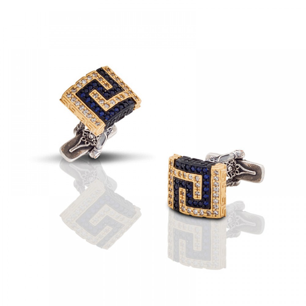 Sterling Silver Cufflinks with Zircon Stones MA053