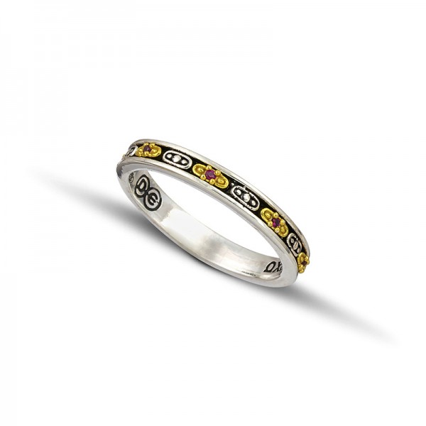 Sterling Silver Ring with Zircon Stones D124 Sterling Silver Ring with Zircon Stones D124