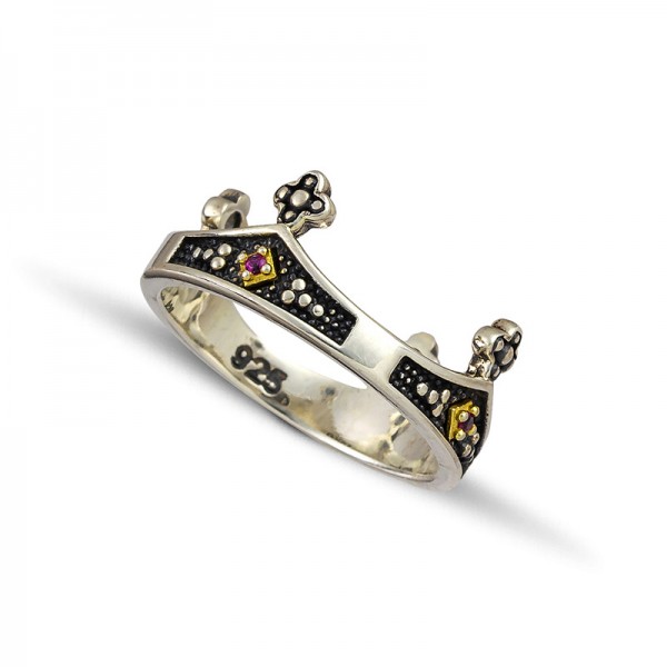 Sterling Silver Ring with Zircon Stones D129 Sterling Silver Ring with Zircon Stones D129