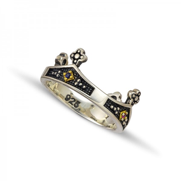 Sterling Silver Ring with Zircon Stones D129 Sterling Silver Ring with Zircon Stones D129
