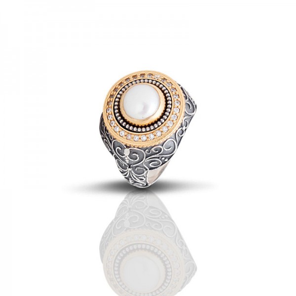 Ring 925 with semi precious stones D339