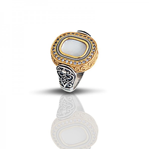 Reversible Sterling Silver Ring with Semiprecious Stones D010 Reversible Sterling Silver Ring with Semiprecious Stones D010
