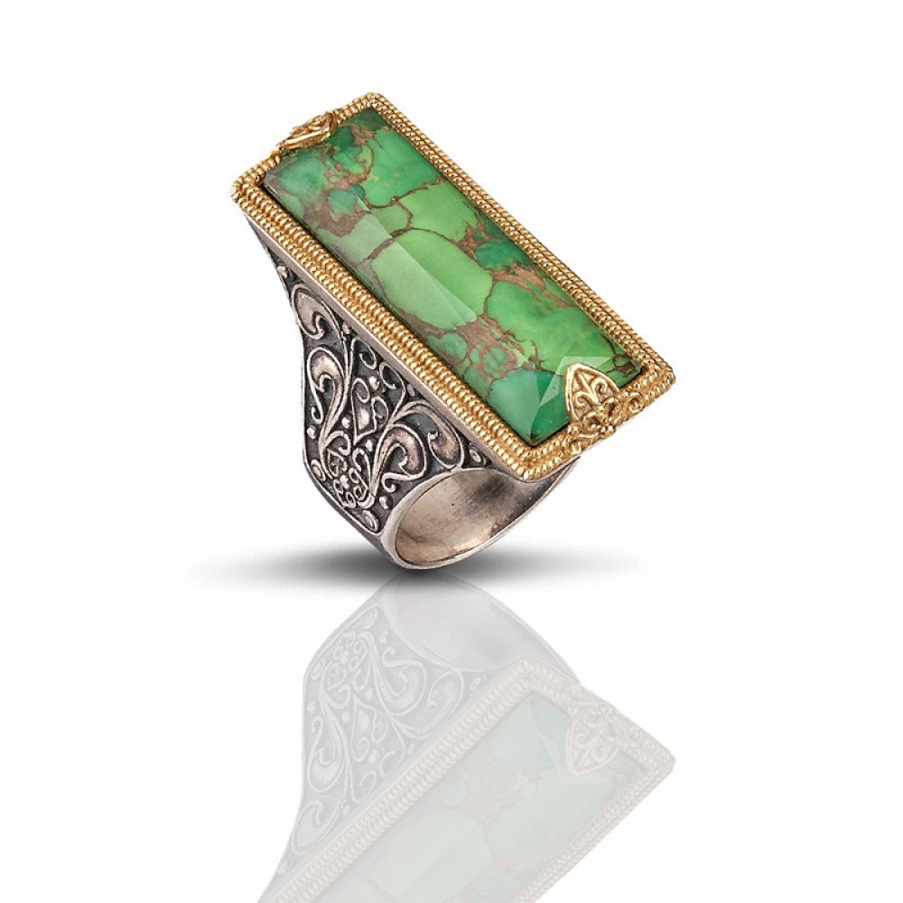 Sterling Silver Ring with Semiprecious Stone D079