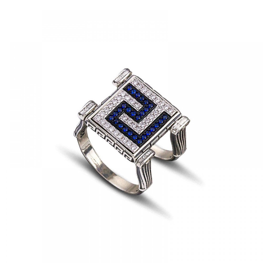 REVERSIBLE RING WTIH ZIRCON STONES D087