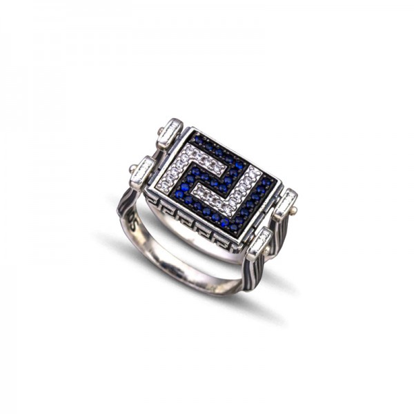 REVERSIBLE RING WITH ZIRCON STONES D087-1