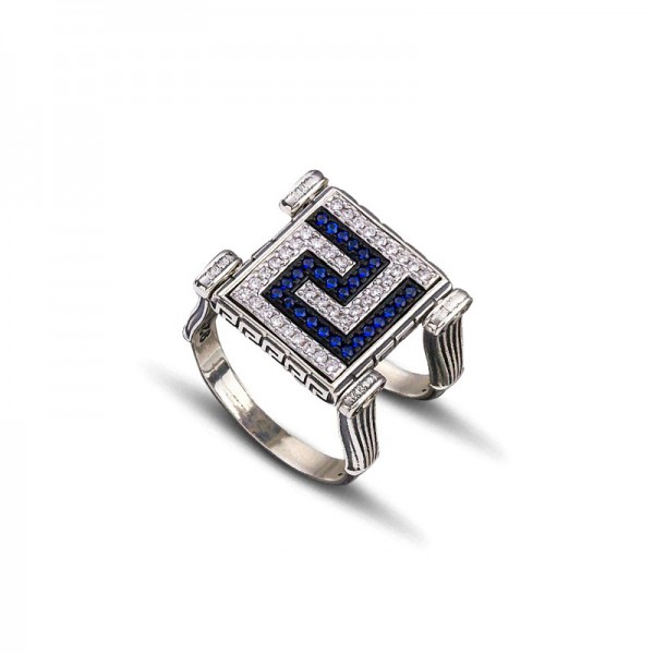 REVERSIBLE RING WTIH ZIRCON STONES D087