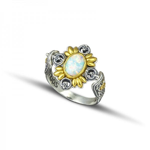 Reversible Sterling Silver Ring with Synthetic Stones D118 Reversible Sterling Silver Ring with Synthetic Stones D118