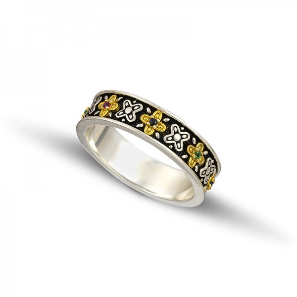Sterling Silver Ring with Zircon Stones D123 Sterling Silver Ring with Zircon Stones D123