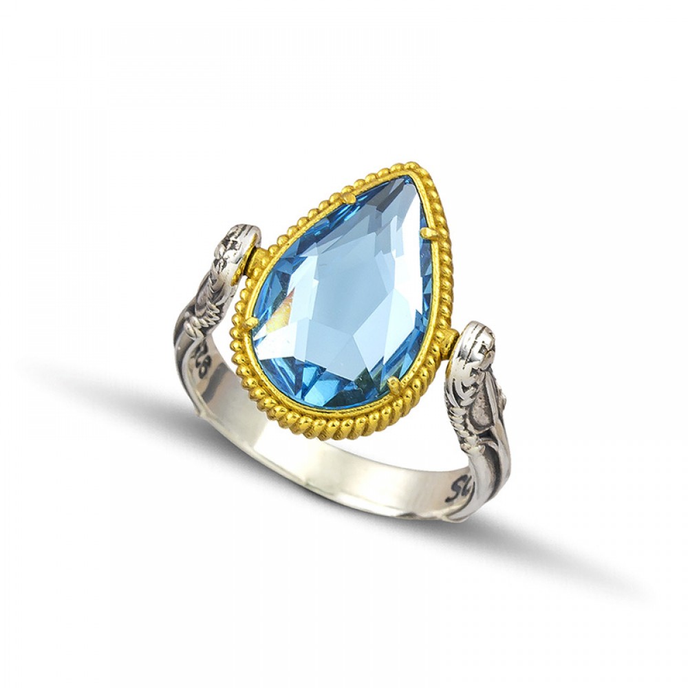 Reversible Ring with Swarovski Stones D131
