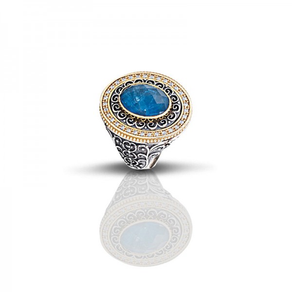 Sterling Silver Ring with Semiprecious Stone D304 Sterling Silver Ring with Semiprecious Stone D304
