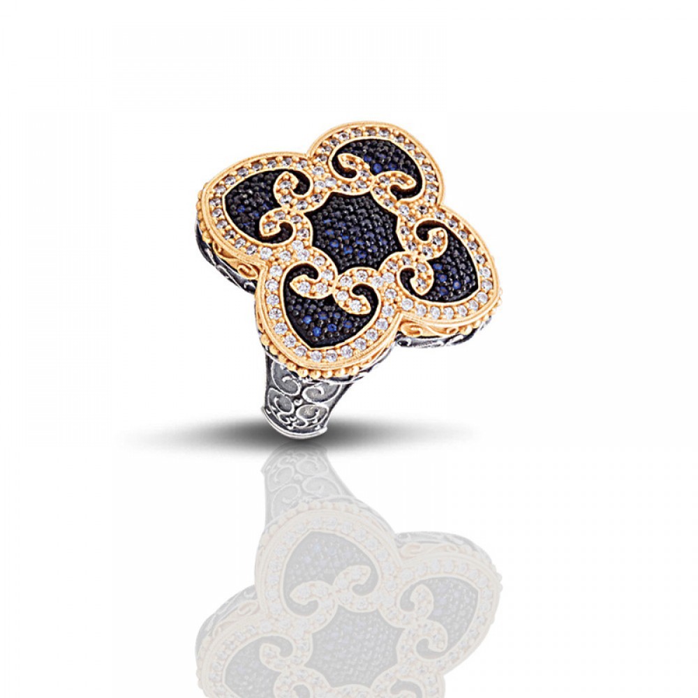 Sterling Silver Ring with Zircon Stones D329