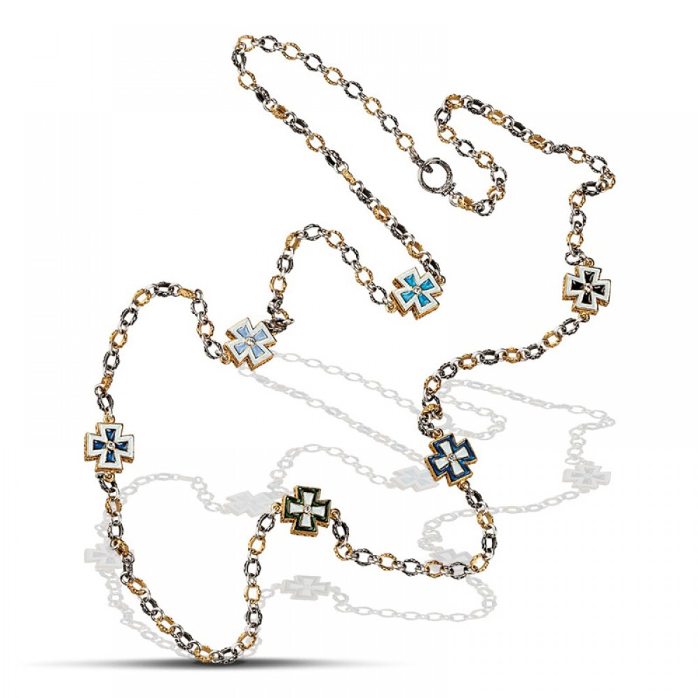  Reversible necklace with zircon stones K071