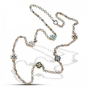  Reversible necklace with zircon stones K071