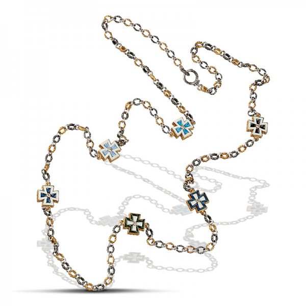 Reversible necklace with zircon stones K071  Reversible necklace with zircon stones K071