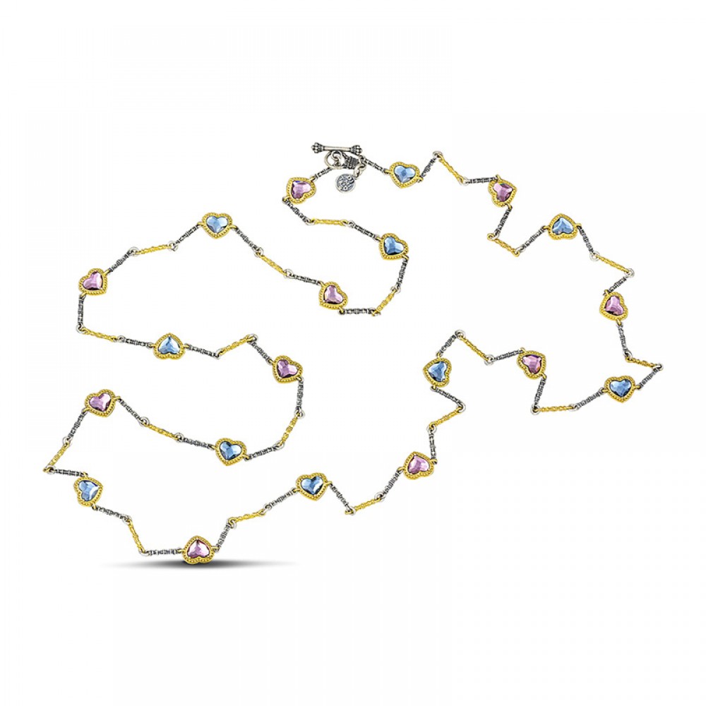 Reversible necklace with multicolor Swarovski crystals K102