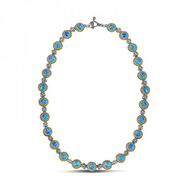 Reversible Sterling Silver Necklace with Semiprecious Stones K119