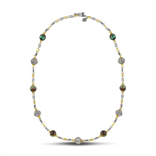 Sterling Silver Necklace with Mineral Stones K120-3