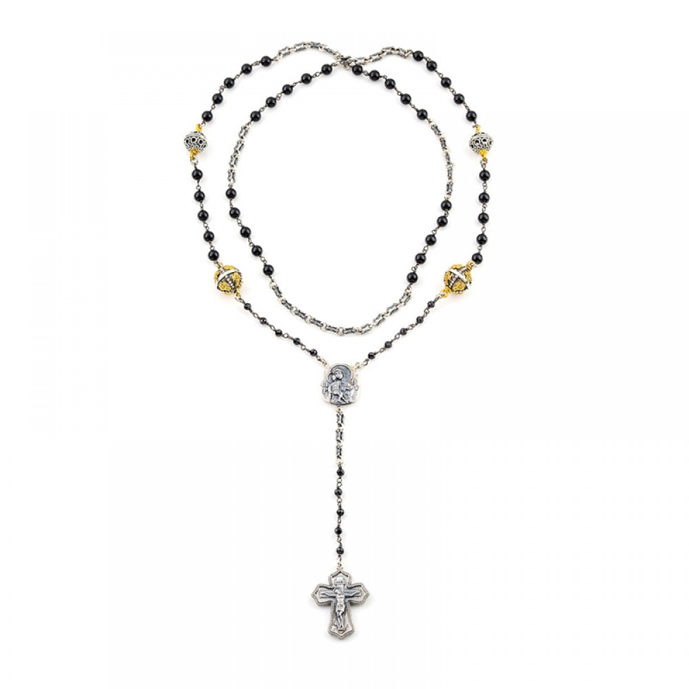 Sterling Silver Necklace with Semiprecious Stones K296