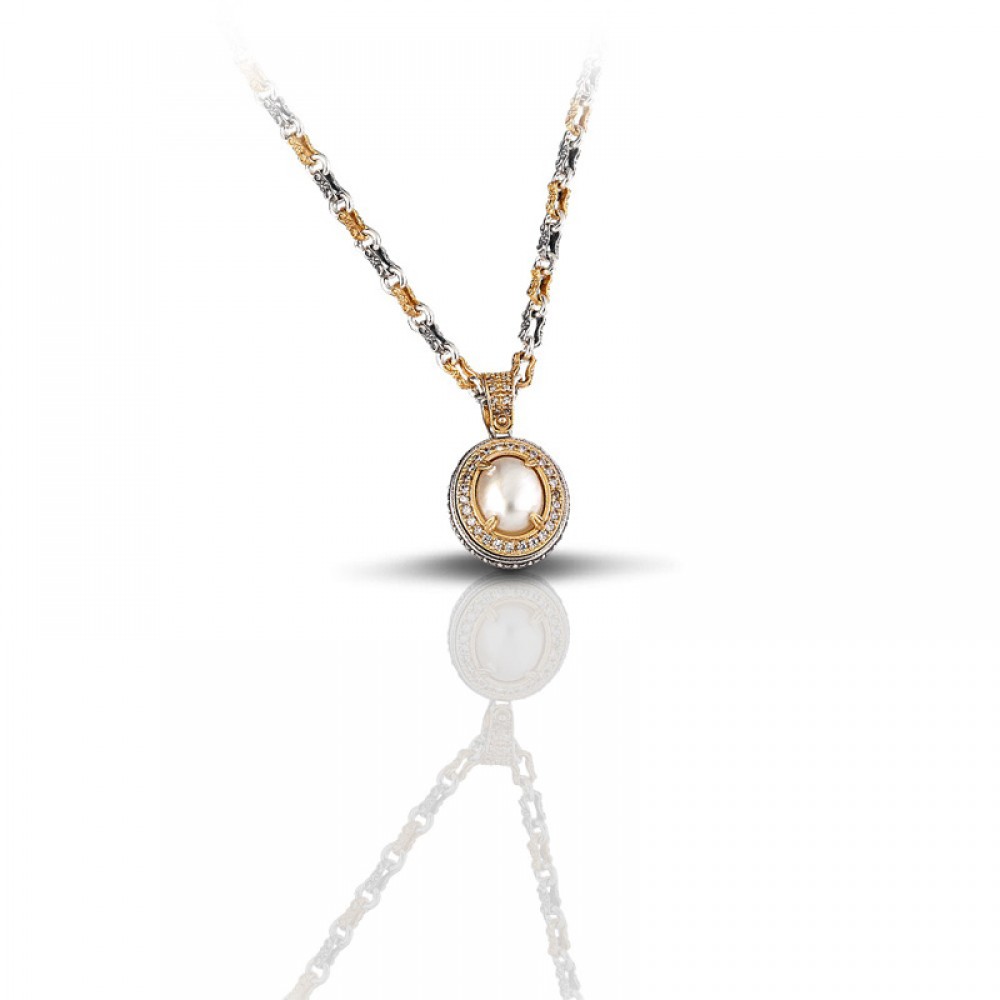 Pendant with Pearl and Zircon M84 Without Chain