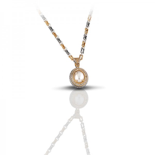 Pendant with Pearl and Zircon M84 Without Chain