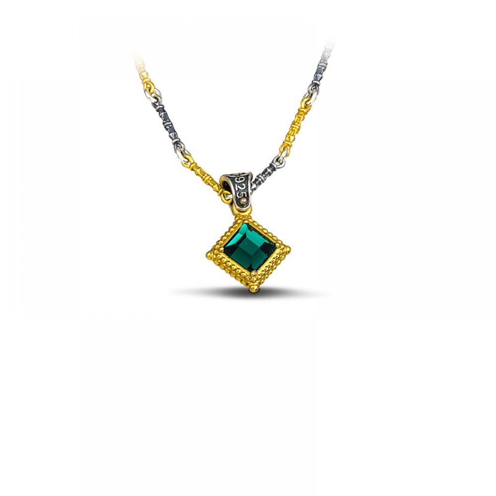 Reversible Sterling Silver Pendant with Swarovski Crystals M103
