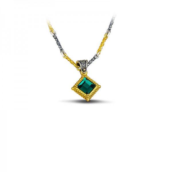 Reversible Sterling Silver Pendant with Swarovski Crystals M103