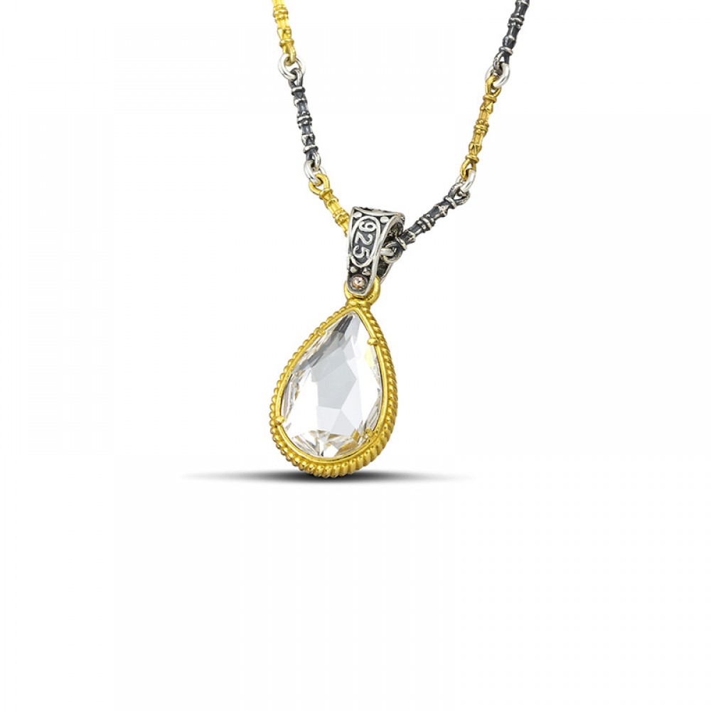 Reversible Pendant with Crystal Stones M131
