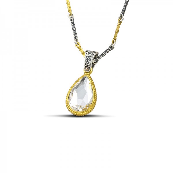 Reversible Pendant with Crystal Stones M131