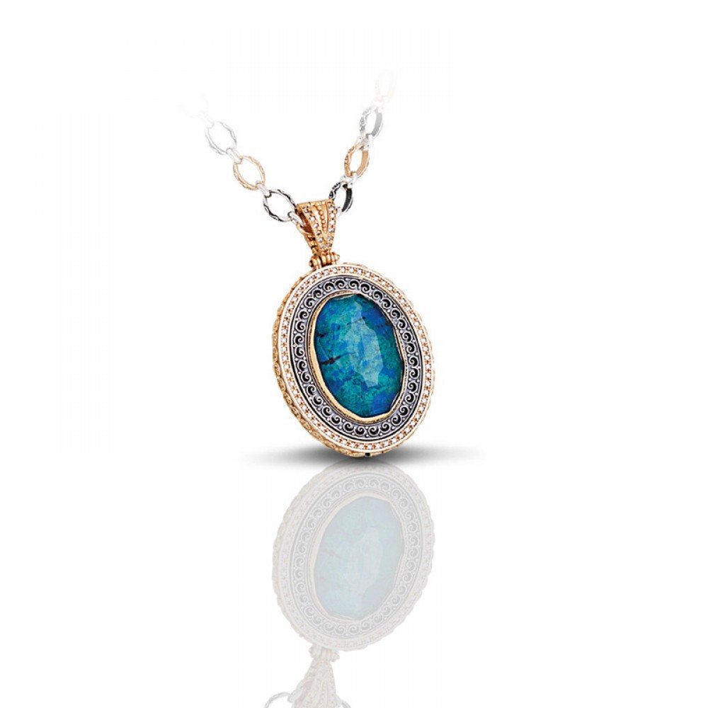 Sterling Silver Pendant with Semiprecious Stone M260