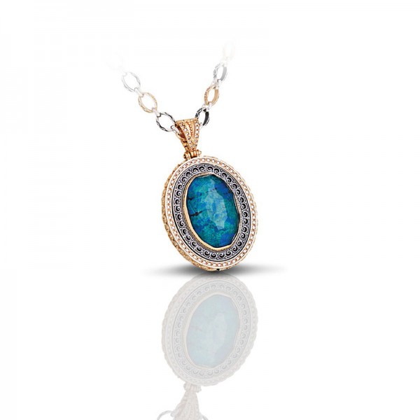 Sterling Silver Pendant with Semiprecious Stone M260