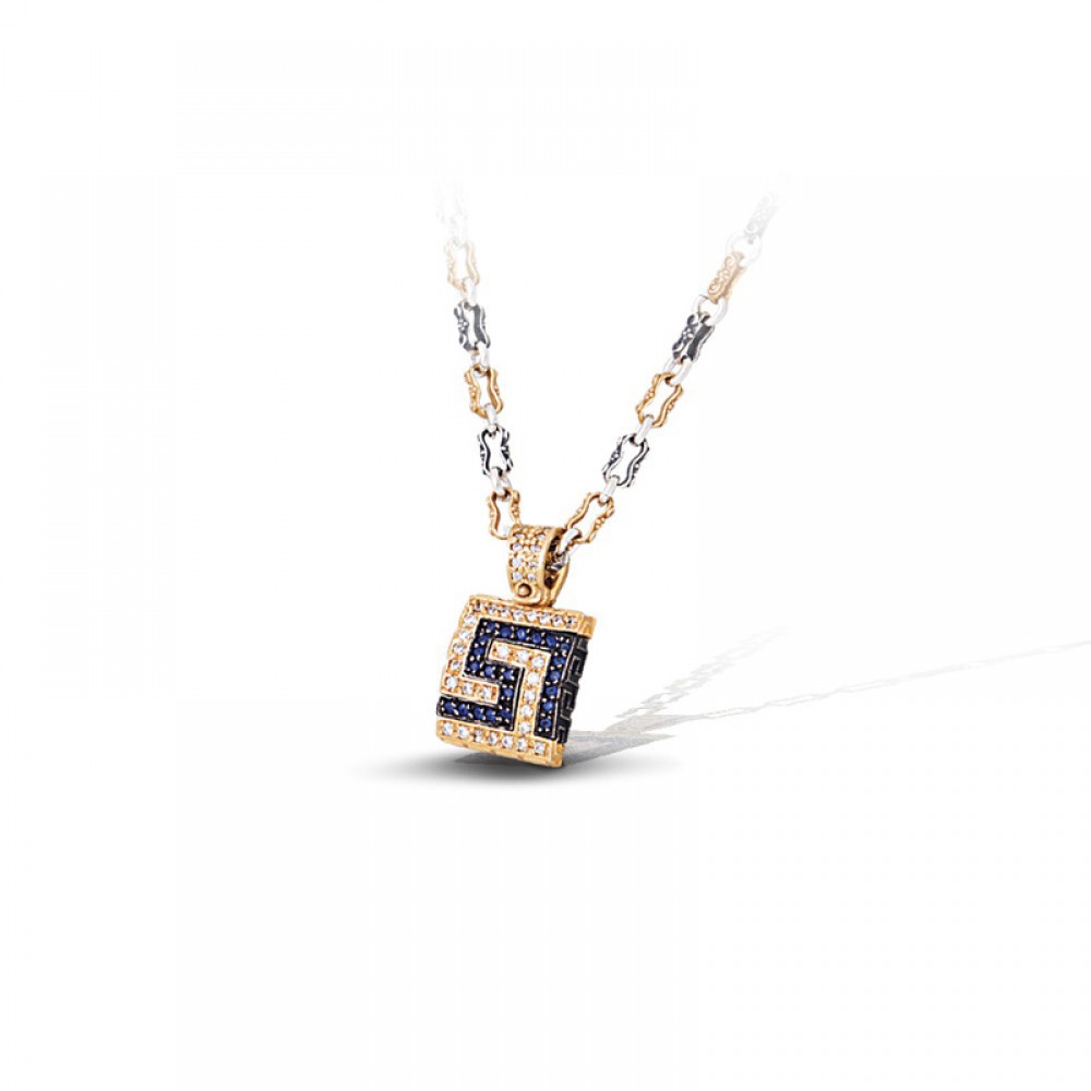 Greca Pave Pendant with Zircon M287 Without Chain