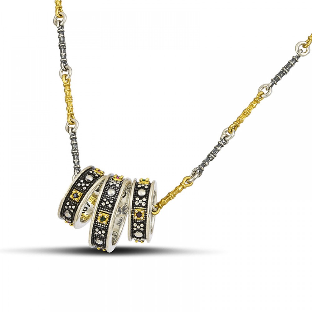 Sterling Silver Pendant with Zircon Stones M127