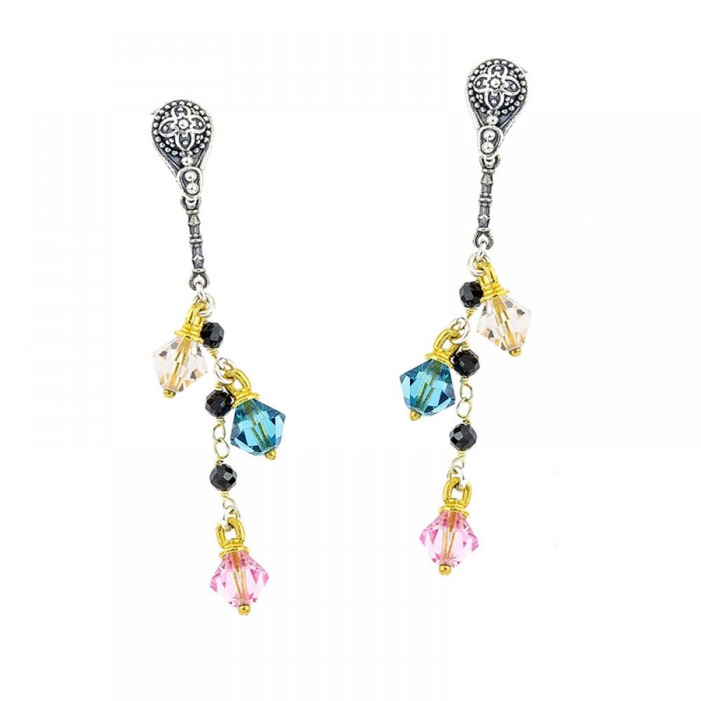 Earrings with Crystal Stones S135-14