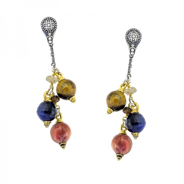 Earrings with Mineral Stones S135-15