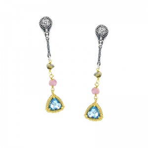 Earring with Blue Crystal S135