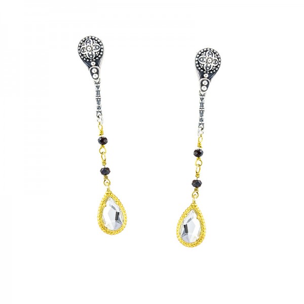 Sterling Silver Earrings with Swarovski Crystals S135-8