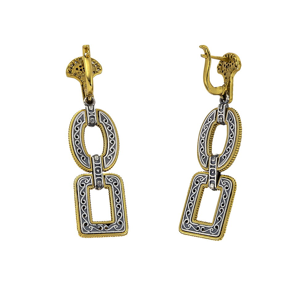 Sterling Silver Earrings with Semi-Precious Stones  S140
