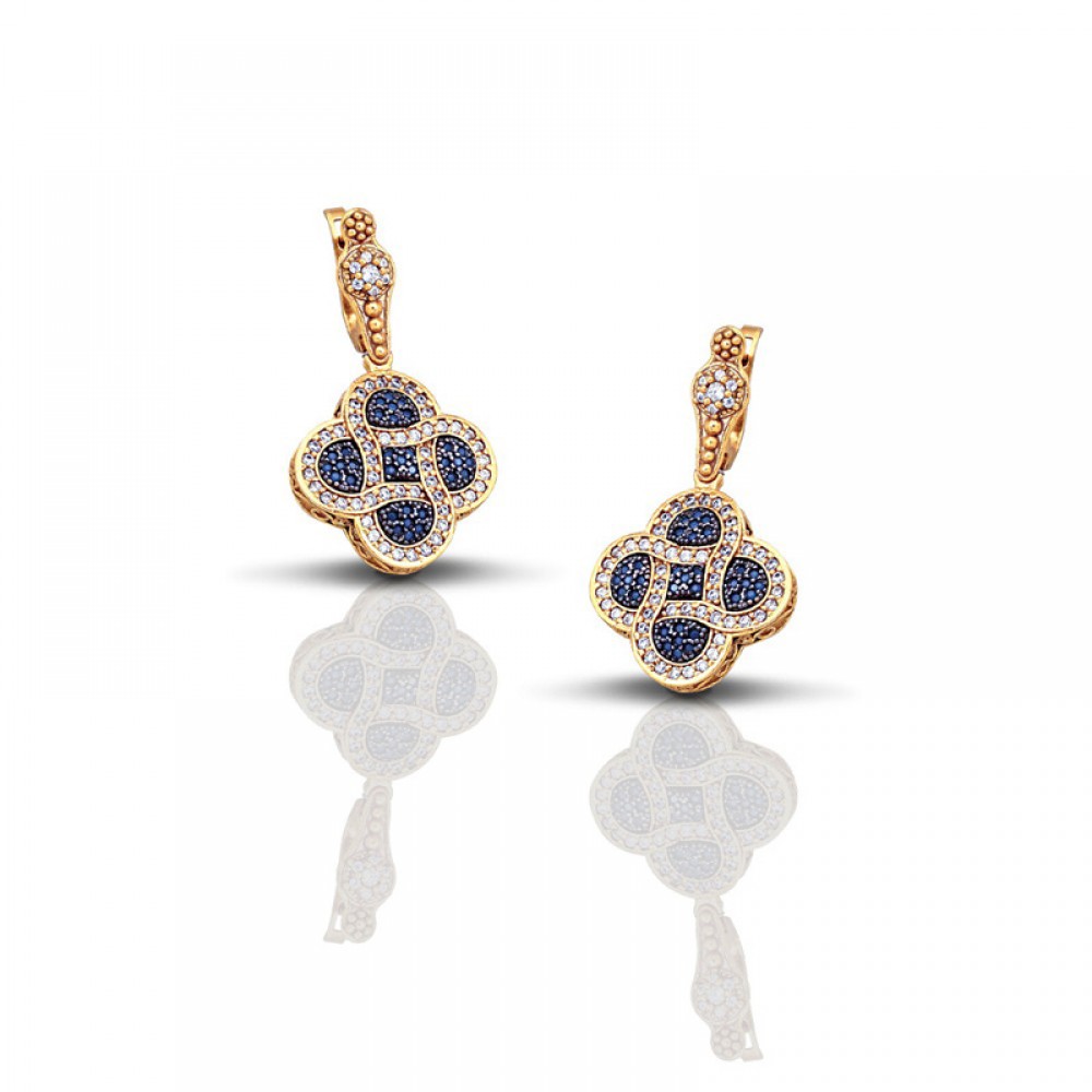 Sterling Silver Earrings with Zircon Stones S040